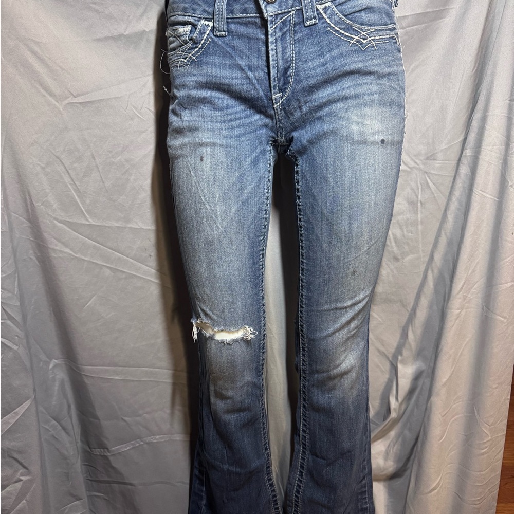 Stylish Blue Denim Flare Jeans 1-8